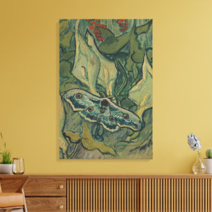Van Gogh Reuzenpauw Nachtvlinder Vintage Natuurkun Canvas Afdruk