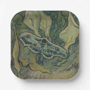 Van Gogh Reuzenpauw Nachtvlinder Vintage Natuurkun Papieren Bordje