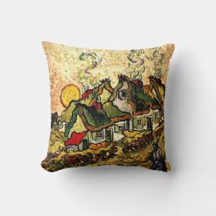 Van Gogh: Rietgedekte huisjes in de zonneschijn Kussen