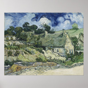 Van Gogh - Rietgedekte Huizen in Cordeville Poster