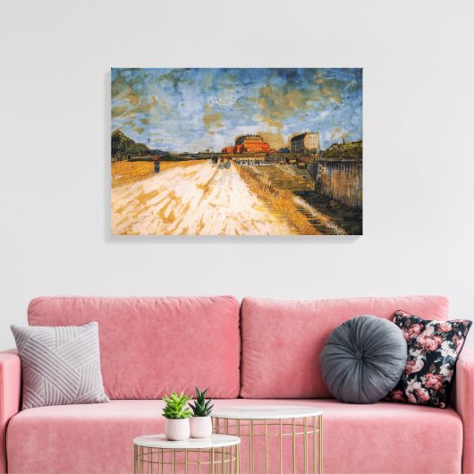 Van Gogh Road die langs de Parijse ramee rijdt Canvas Afdruk (Insitu (Woonkamer))