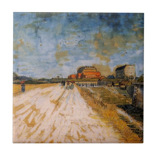 Van Gogh Road die langs de Parijse ramee rijdt Tegeltje (Voorkant)