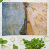 Van Gogh Road die langs de Parijse ramee rijdt Theedoek (Gevouwen)