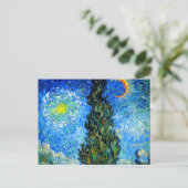 Van Gogh Road met Cypress en Star Briefkaart (Staand voorkant)