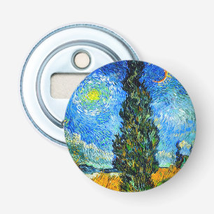 Van Gogh Road met Cypress en Star Button Flesopener