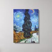 Van Gogh  Road met Cypress en Star Canvas Afdruk (Voorkant)