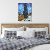 Van Gogh  Road met Cypress en Star Canvas Afdruk (Insitu (Slaapkamer))