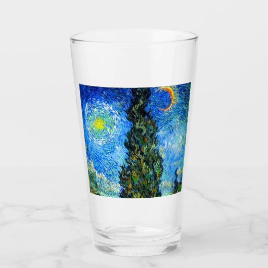 Van Gogh Road met Cypress en Star Glas (Voorkant)