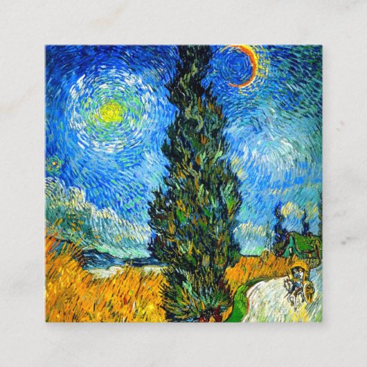 Van Gogh Road met Cypress en Star Informatiekaartje (Voorkant)