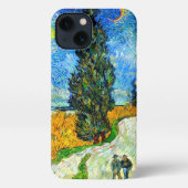 Van Gogh Road met Cypress en Star iPhone Hoesje (Achterkant)