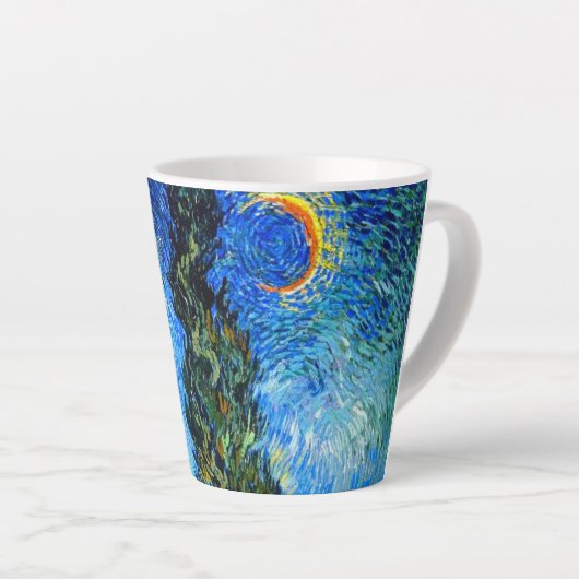 Van Gogh Road met Cypress en Star Latte Mok (Rechterhoek)