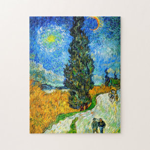 Van Gogh Road met Cypress en Star Legpuzzel