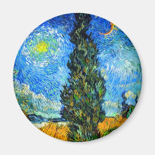Van Gogh Road met Cypress en Star Magneet (Voorkant)