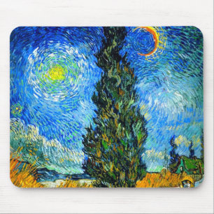 Van Gogh Road met Cypress en Star Muismat