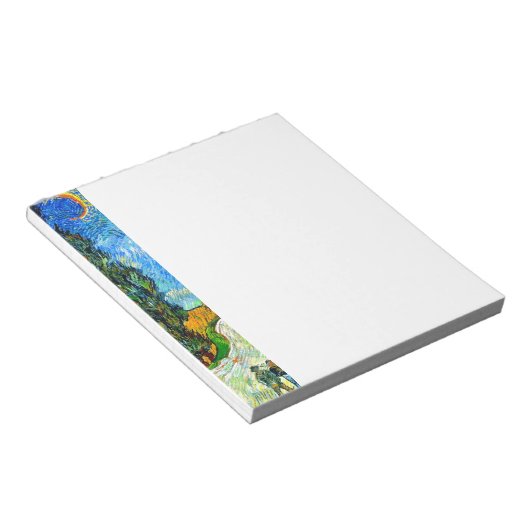 Van Gogh Road met Cypress en Star Notitieblok (Schuin)