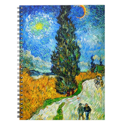 Van Gogh Road met Cypress en Star Notitieboek (Voorkant)