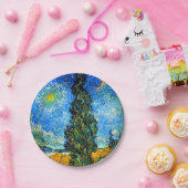 Van Gogh Road met Cypress en Star Papieren Bordje (Feest)