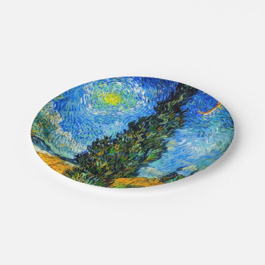 Van Gogh Road met Cypress en Star Papieren Bordje (Gekanteld)