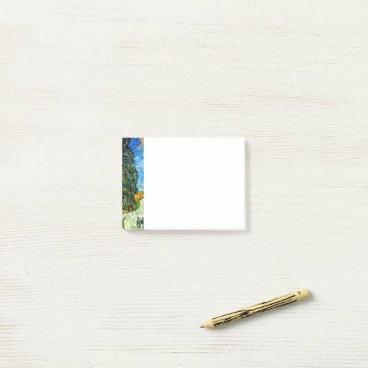 Van Gogh Road met Cypress en Star Post-it® Notes (Op bureau)