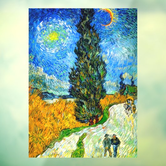 Van Gogh Road met Cypress en Star Raamsticker (Vel 3)
