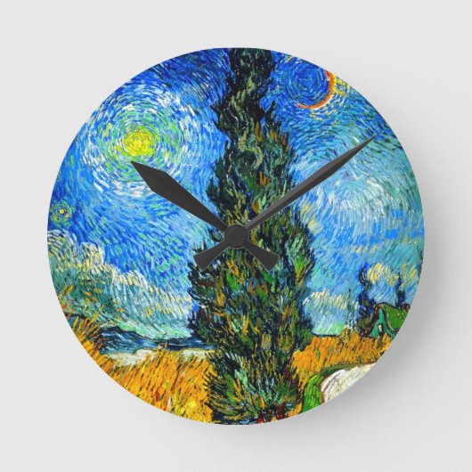 Van Gogh Road met Cypress en Star Ronde Klok (Voorkant)