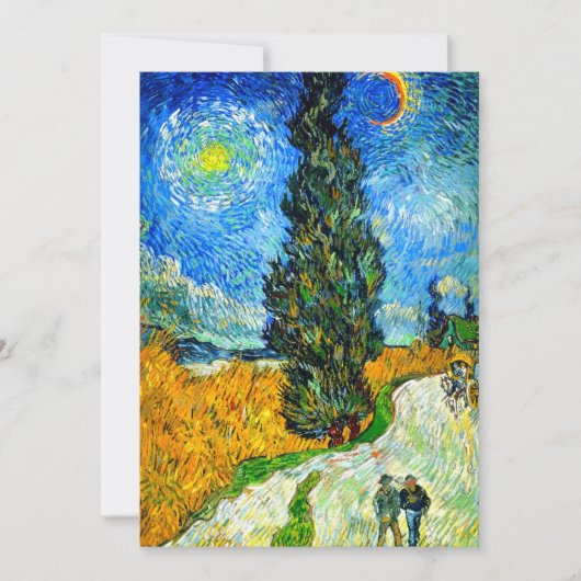 Van Gogh Road met Cypress en Star Save The Date (Voorkant)