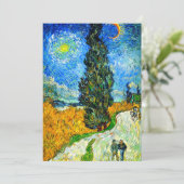 Van Gogh Road met Cypress en Star Save The Date (Staand voorkant)