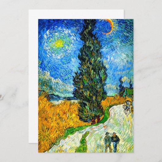 Van Gogh Road met Cypress en Star Save The Date (Voorkant / Achterkant)