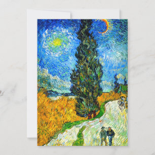 Van Gogh Road met Cypress en Star Save The Date
