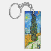Van Gogh Road met Cypress en Star Sleutelhanger (Voorkant Links)