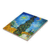 Van Gogh Road met Cypress en Star Tegeltje (Zijkant)