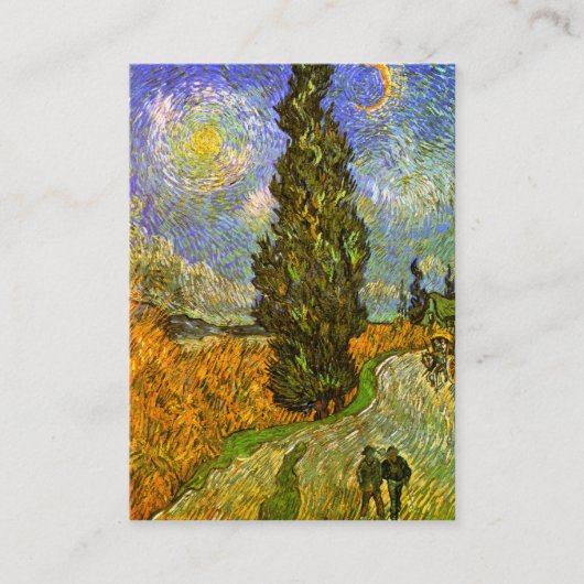 Van Gogh: Road met Cypress en Star Visitekaartje (Voorkant)