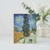 Van Gogh Road met Cypresses Briefkaart (Staand voorkant)