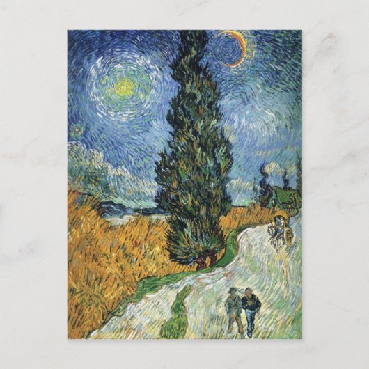 Van Gogh Road met Cypresses Briefkaart (Voorkant)