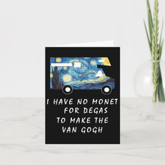 Van Gogh Road Trip T Shirt Funny Caravan Camping T Kaart (Voorkant)