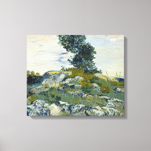 Van Gogh Rocks met eikenboom Canvas Afdruk (Voorkant)