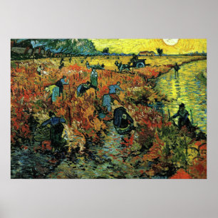 Van Gogh - Rode wijngaarden in Arles Poster