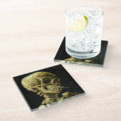 Van Gogh Roken Skelet Glazen Onderzetter (Schuin)