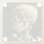 Van Gogh Roken Skelet Glazen Onderzetter (Achterkant)