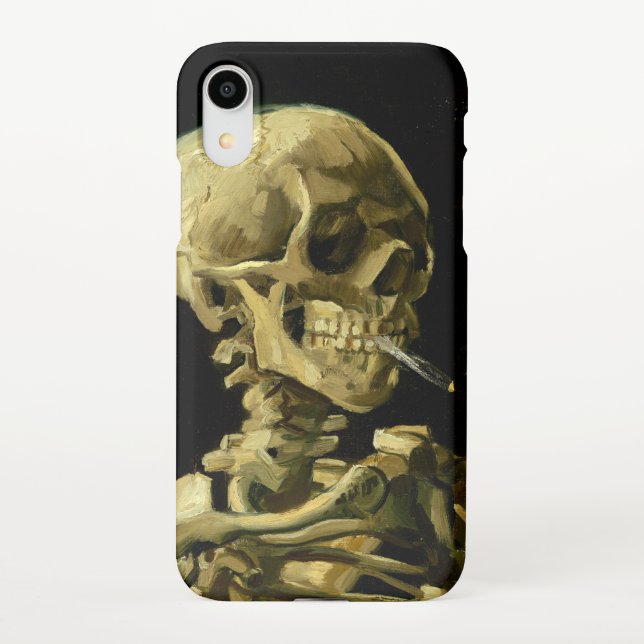 Van Gogh Roken Skelet iPhone Hoesje (Achterkant)