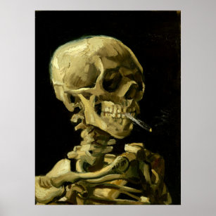 Van Gogh Roken Skelet Poster