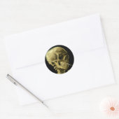 Van Gogh Roken Skelet Ronde Sticker (Envelop)