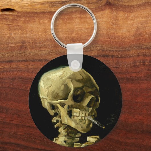 Van Gogh Roken Skelet Sleutelhanger (Achterkant)