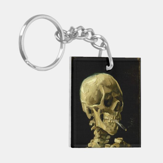 Van Gogh Roken Skelet Sleutelhanger (Voorkant Links)