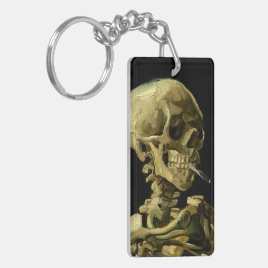 Van Gogh Roken Skelet Sleutelhanger (Voorkant Links)