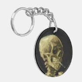 Van Gogh Roken Skelet Sleutelhanger (Voorkant Links)