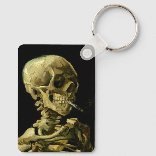 Van Gogh Roken Skelet Sleutelhanger (Achterkant)