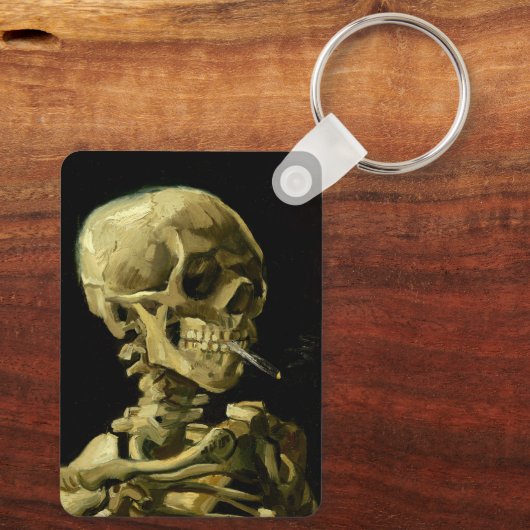 Van Gogh Roken Skelet Sleutelhanger (Achterkant)