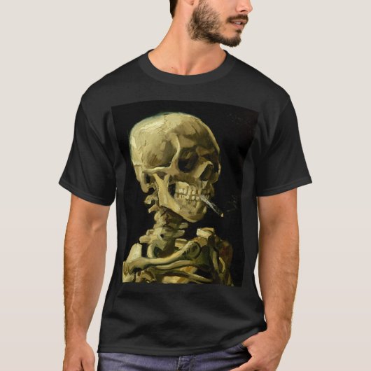 Van Gogh Roken Skelet T-shirt (Voorkant)