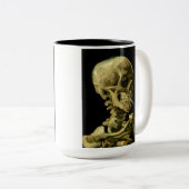 Van Gogh Roken Skelet Tweekleurige Koffiemok (Voorkant rechts)
